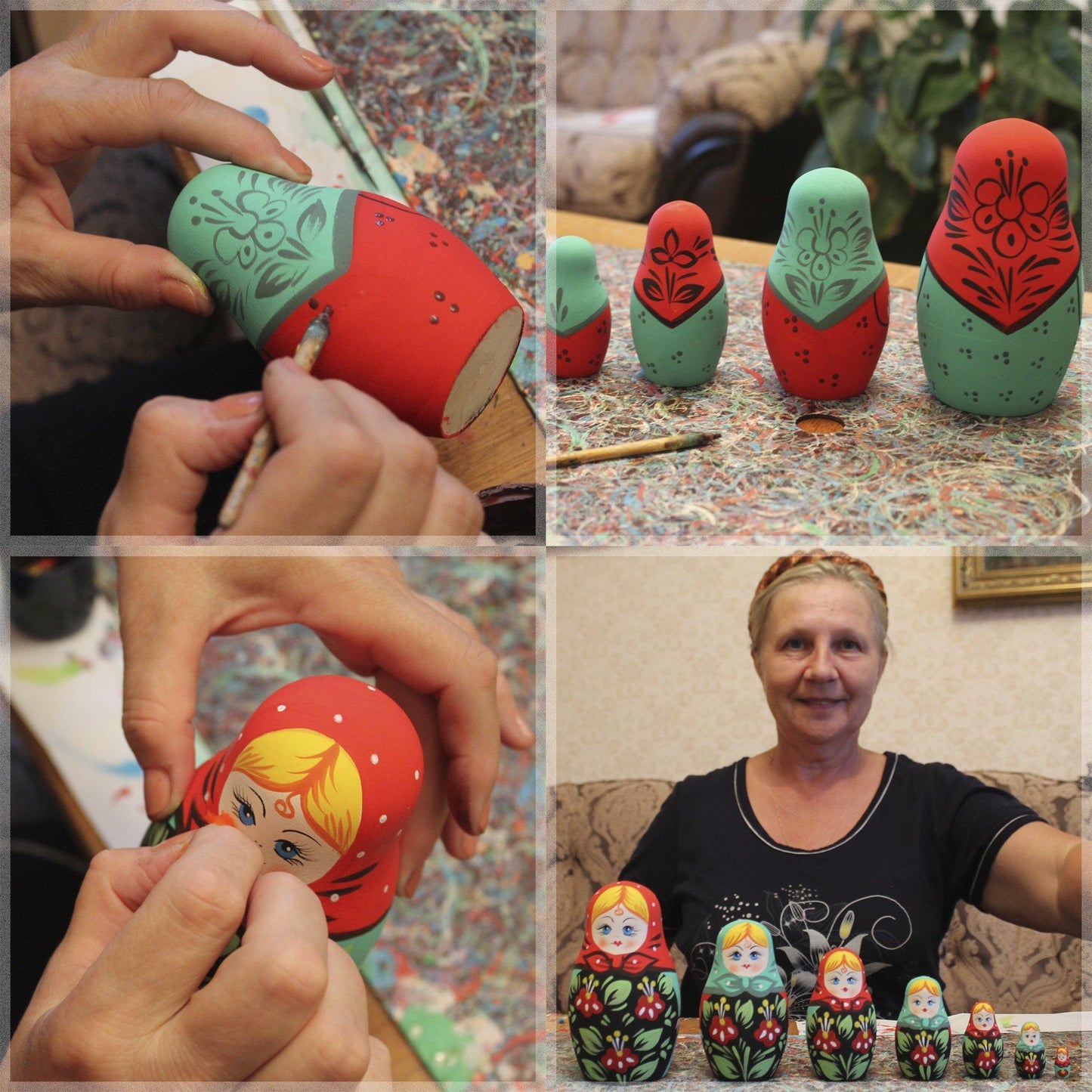 Unpainted Nesting Dolls DIY 7 Pcs Matryoshka Nesting Dolls Blank DIY Unfinished