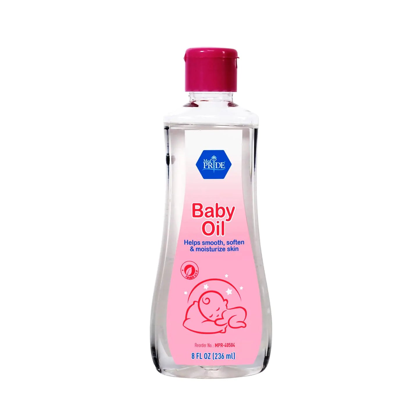 MED PRIDE Pure Baby Oil For Infants Baby Boys & Girls - Premium Mineral Oil For Babies To Prevent Moisture Loss- Nourishing Baby Moisturizer For Smooth Skin- Suitable For Sensitive Skin 8 fl oz