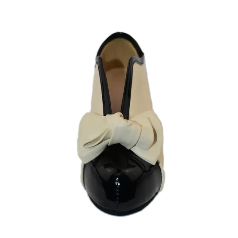 Women's Color Block High Heels with Bow Design